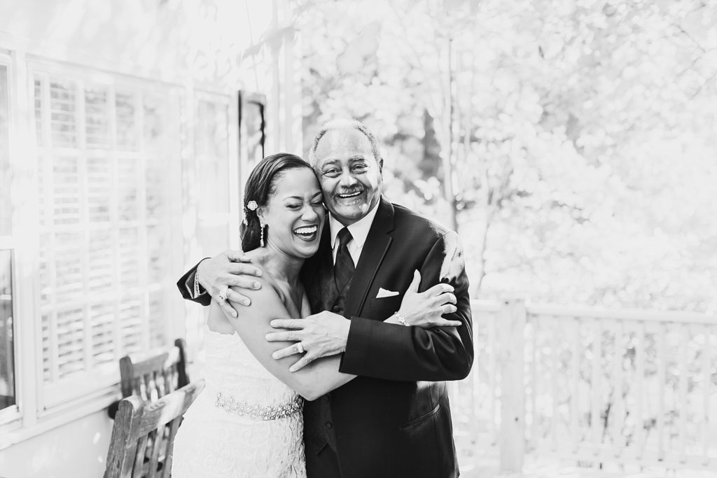 bride and father on wedding day photographed by M Harris Studios