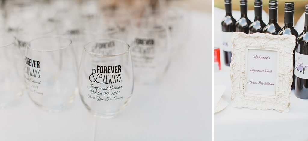 wine glasses for wedding day at Airlie