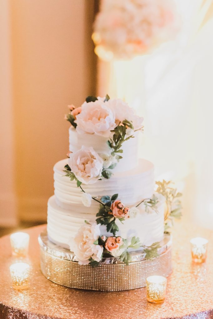 tiered wedding cake photographed by M Harris Studios