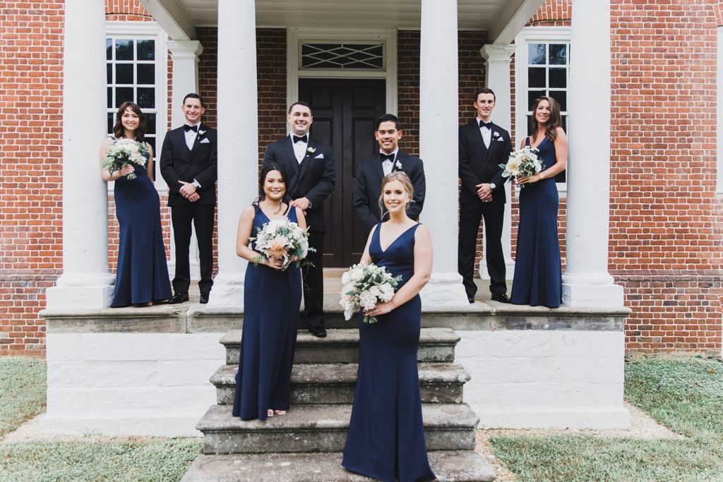 Navy and ivory Inn at the Old Silk Mill wedding photographed by M Harris Studios