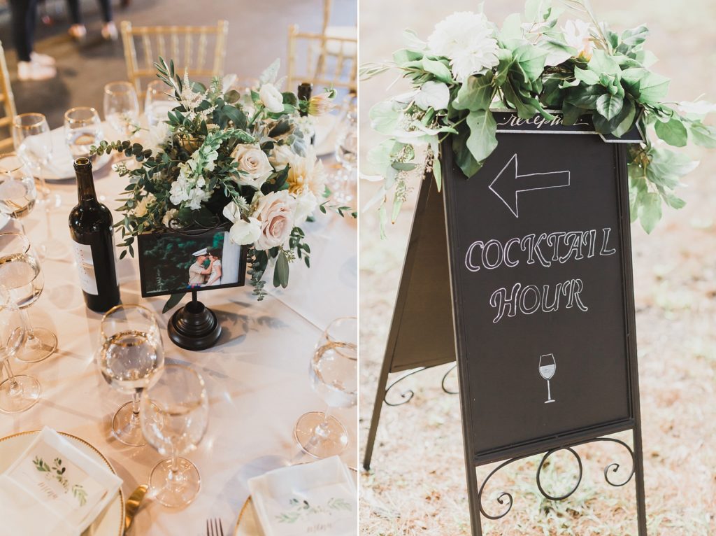 wedding signs for Inn at the Old Silk Mill wedding photographed by M Harris Studios