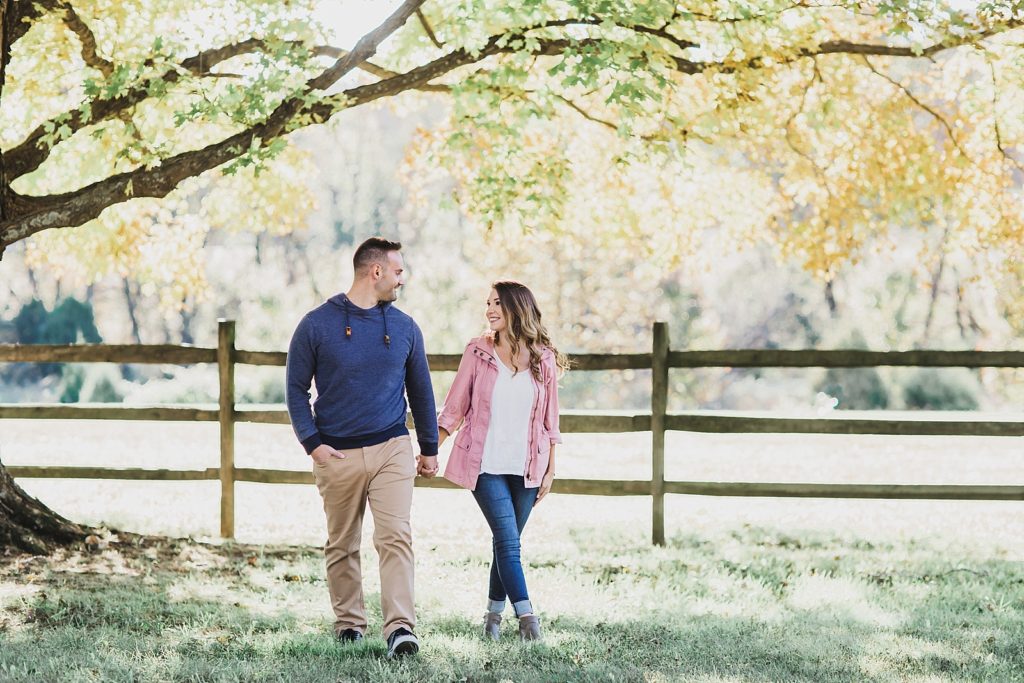 Outdoor fall Oatlands Manor engagement session with M Harris Studios