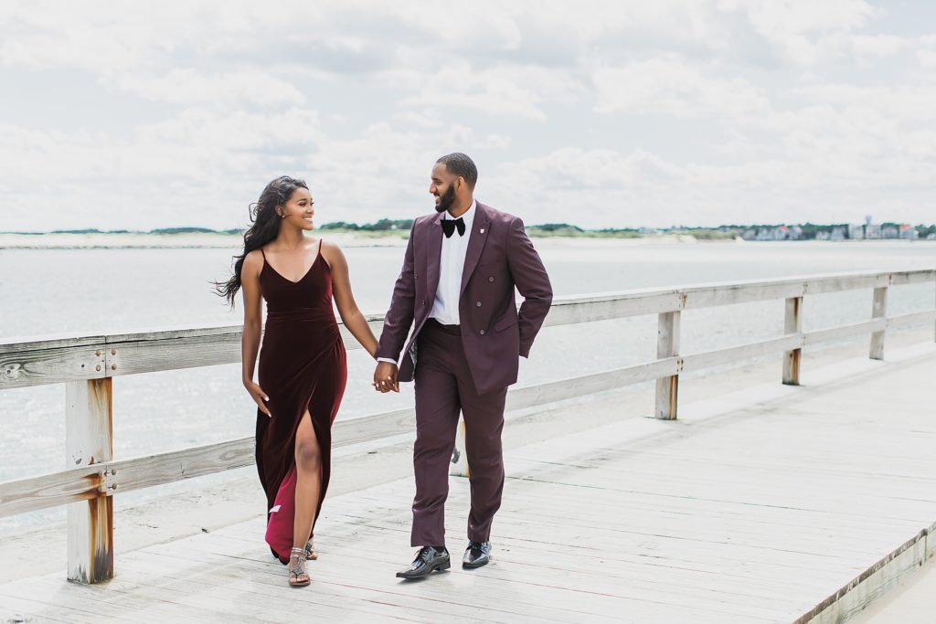 waterfront engagement portraits in NJ with  photographer M Harris Studios