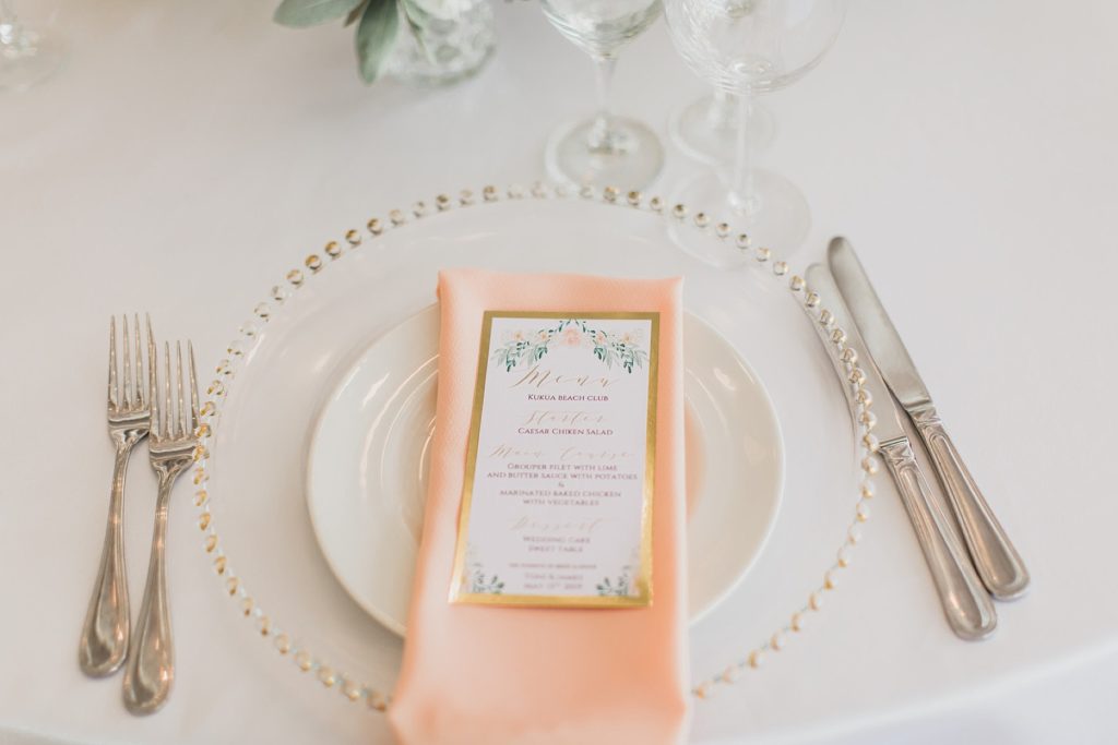 peach and mint wedding details with M Harris Studios