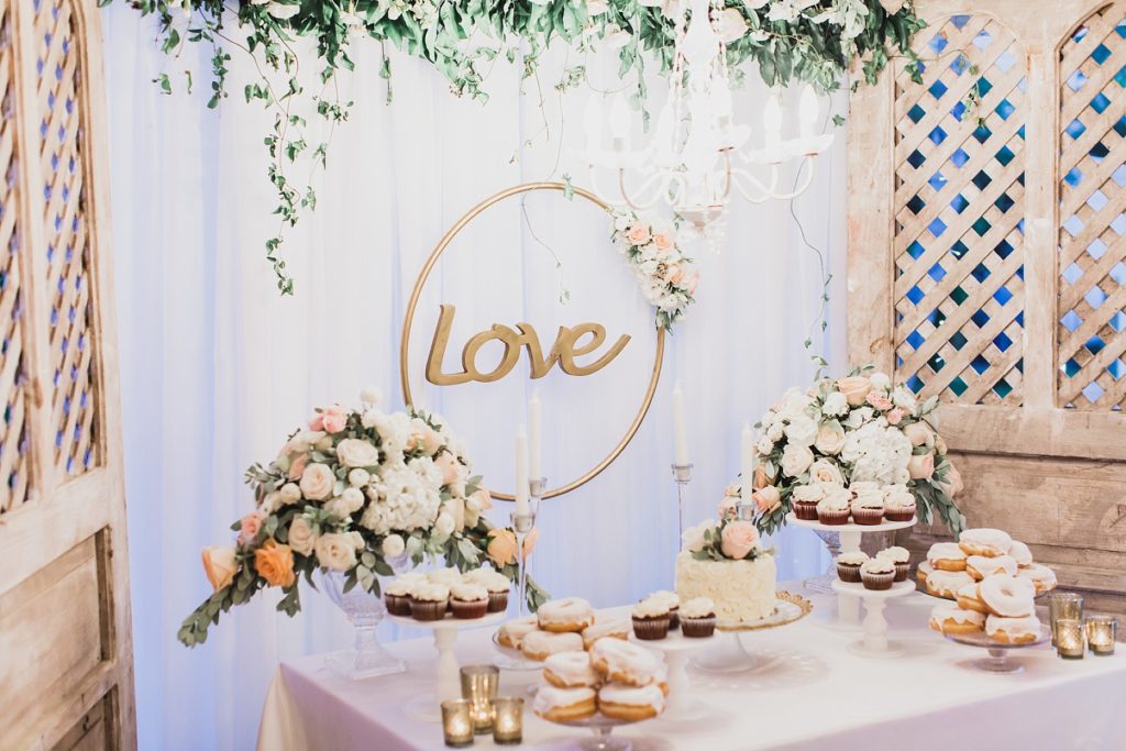 love is sweet wedding reception decor with M Harris Studios