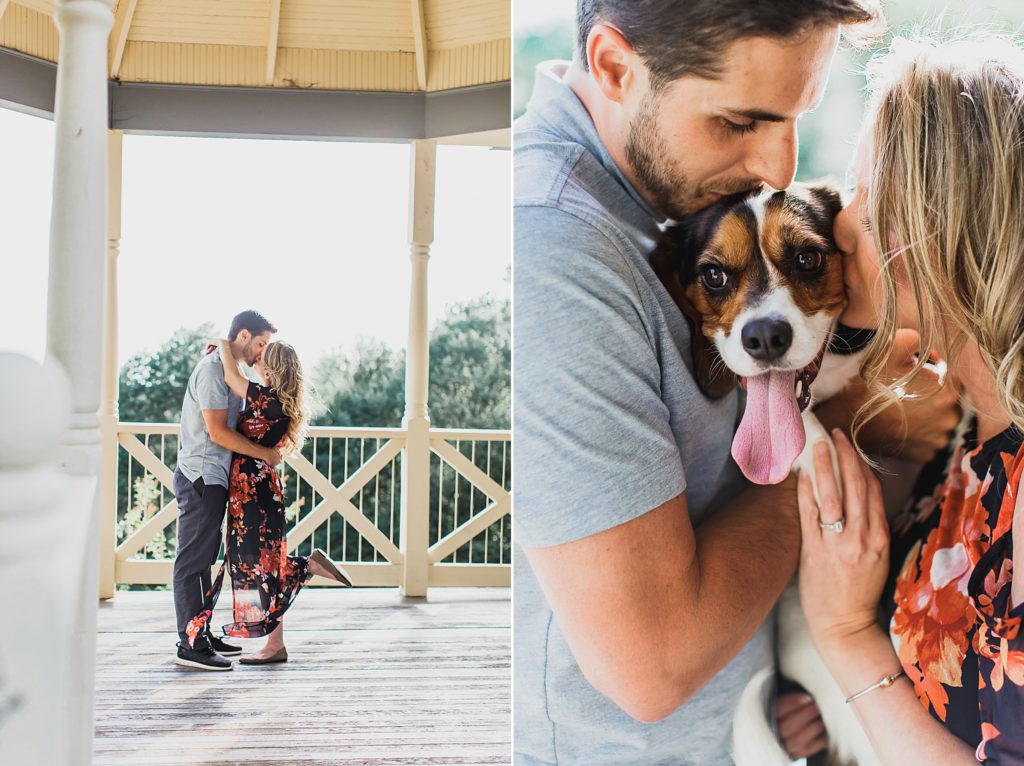 Shockoe Bottom engagement session with dog photographed by M Harris Studios