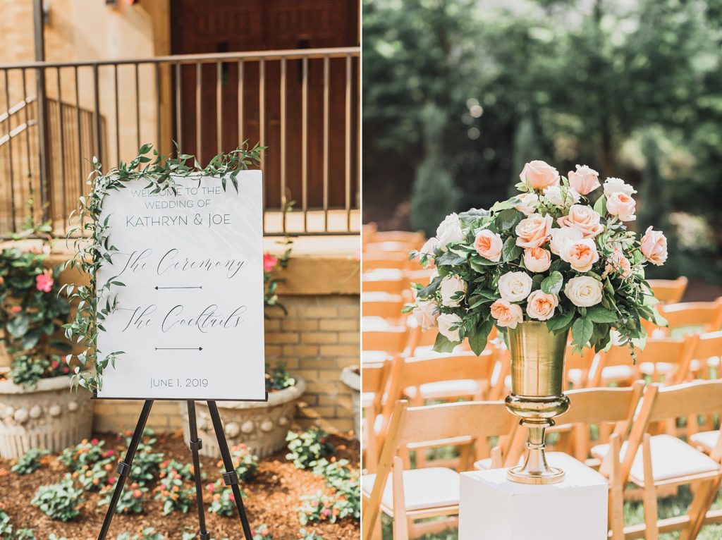 outdoor wedding ceremony at St. Francis Hall with M Harris Studios